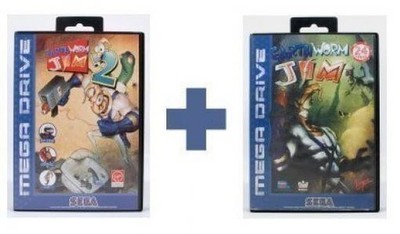 SEGA Mega Drive Spiel - Earthworm Jim 1 + Earthworm Jim 2 mit OVP
