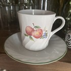 Set of  6 Corelle Coordinates Fruit Chutney Coffee Mugs w/ plates Pears Apples — photo 3