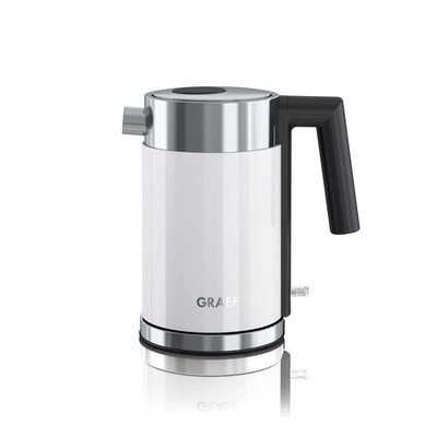Graef 1L Edelstahlwasserkocher WK 401 Weiß Doppelwandiger Edelstahl Wasserkocher