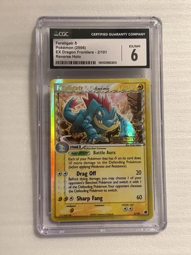 Feraligatr δ - 2/101 Reverse Holo - Pokemon EX Dragon Frontiers 2006  - CGC 6