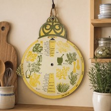 Vintage Dial Herbs To Flavor Chart Kitchen Wa...