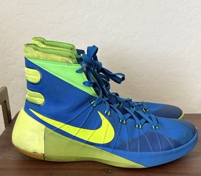 Nike Hyperdunk 2015 Men's Blue Yellow and Green 749561-473 Size 13