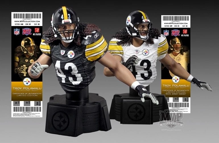 Jersey NEGRO Troy Polamalu Steelers NFL #43 MVP Colección Polystone Edición Limitada Foto 2 de 4