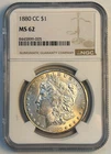 1880 CC Morgan Silver Dollar NGC MS62 - Freshly Slabbed, Carson City