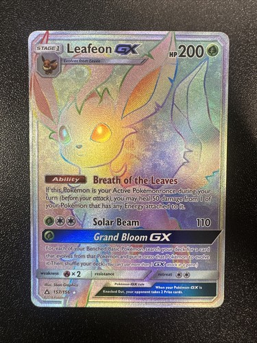 Leafeon GX (Secret Rare) 157/156 Sm-Ultra Prism Holo NM JL