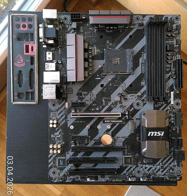  MSI B350 TOMAHAWK Gaming Motherboard AM4 AMD Ryzen Rote LED mit IO-Blende  