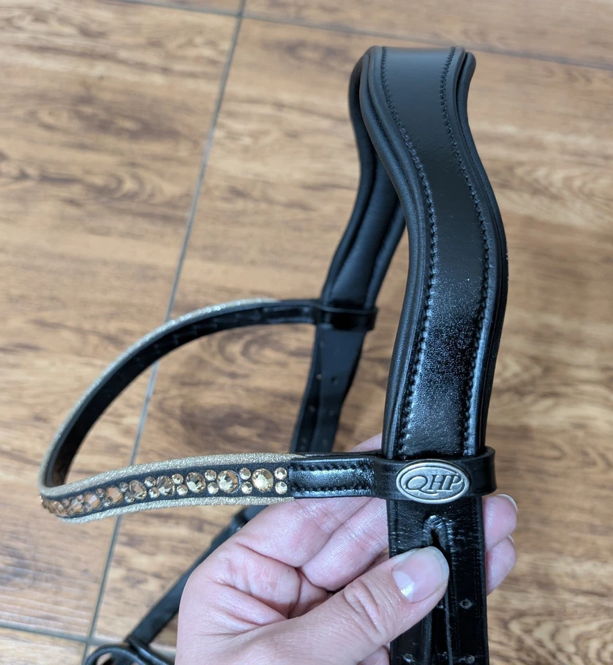 Dressage Bridle Full/Cob Black Leather  With Cotton Reins - Image 2 of 4