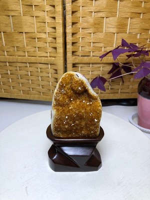 2.2LB Natural citrine Cluster quartz cluster crystal mineral specimen gift +base