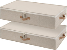 Underbed Storage Containers with Lids, 2-Pack 6" Low Profile under Bed Organizer