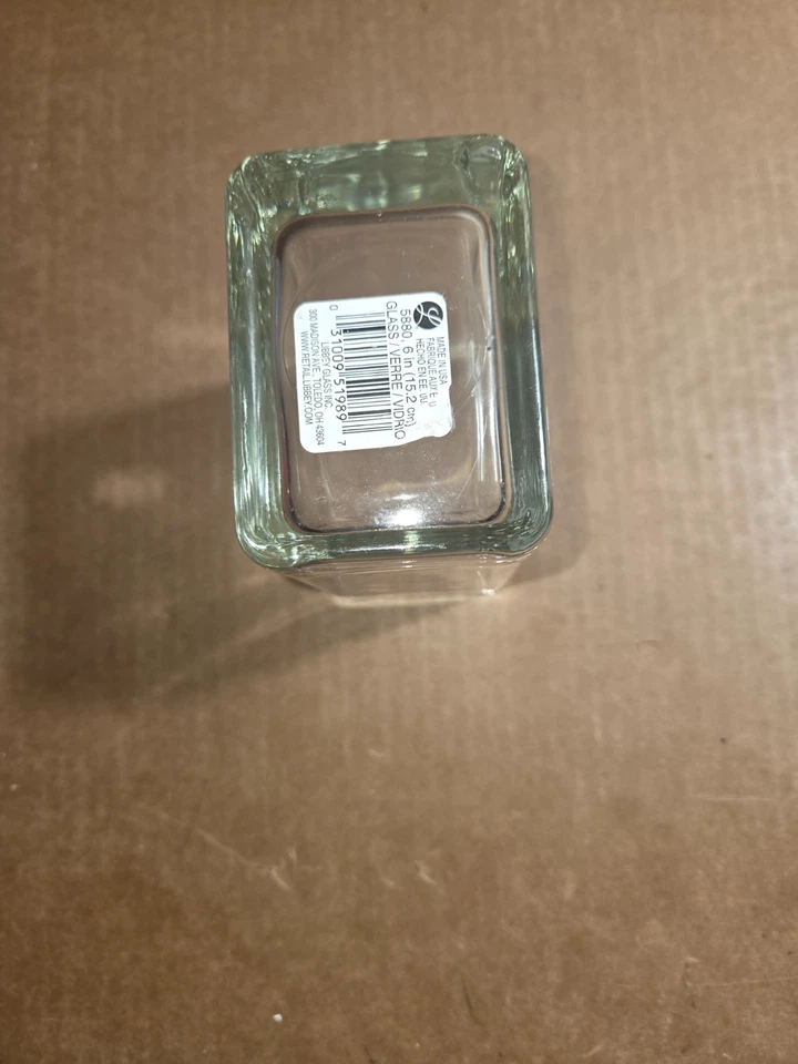Jarrón Libbey vidrio rectangular transparente 6 x 4 x 3 pulgadas pesado Foto 4 de 4
