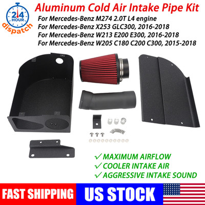 For 2015-2018 Mercedes-Benz C200 C300 E300 GLC300 2.0T L4 Cold Air Intake System