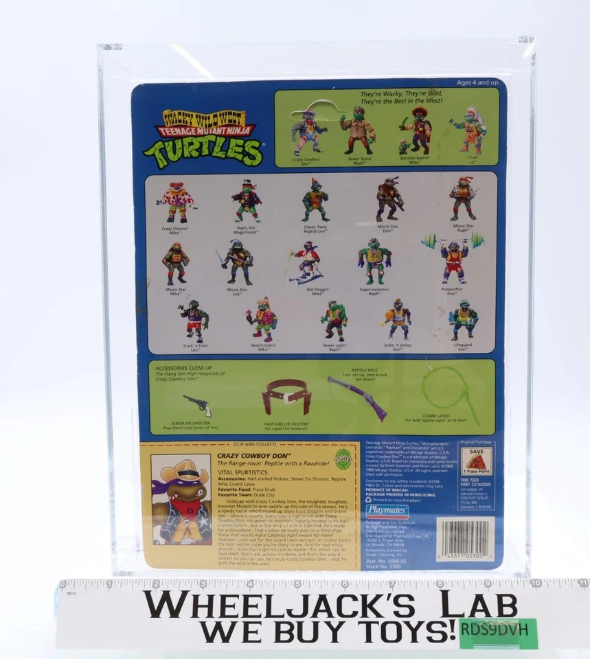 Crazy Cowboy Don AFA GRADED 75+ 75/80/85 TMNT 1991 Playmates NEW SEALED - Image 2 of 4