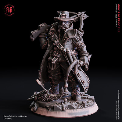 3D gedruckt - Resin - Zwergwesenjäger - Miniaturen - Fleisch der Götter