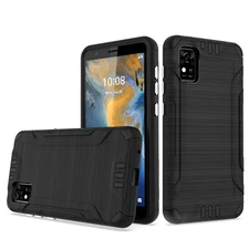 Tempered Glass  / Metallic Hybrid Cover Phone Case For ZTE Avid 589 5.45” 