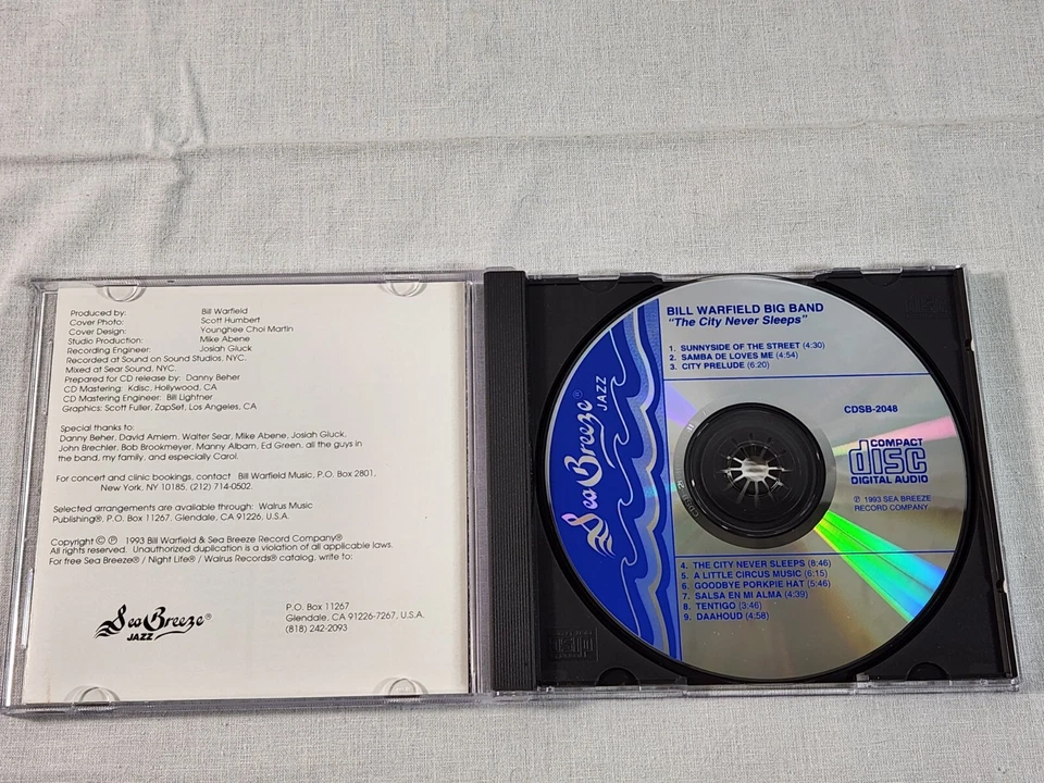 Bill Warfield Big Band - The City Never Sleeps (CD, 1993 Sea Breeze Jazz) FREESh Foto 2 de 4