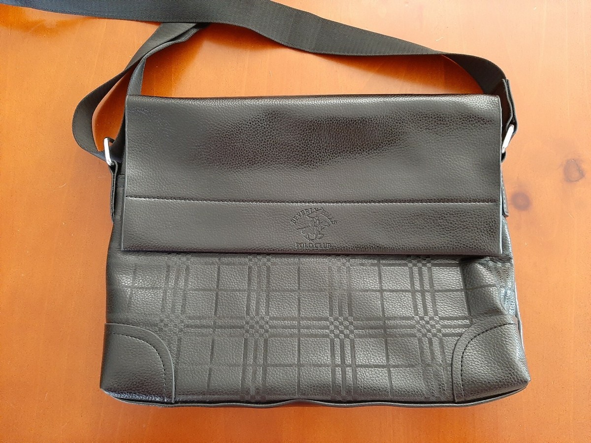 Mens Leather Messenger Bag Beverly Hills Polo Club Australia