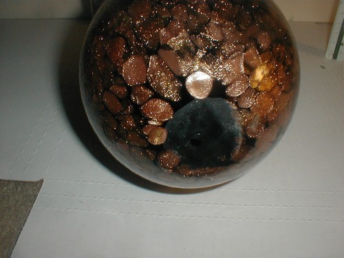 VTG Studio Art Glass 14" Vase Black Gold Flecks Flakes Spots Murano Styled - Picture 11 of 22