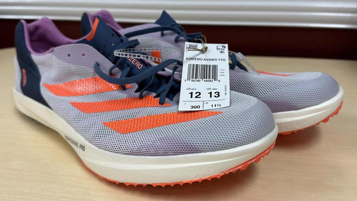 NEW adidas Size 12 adizero Avanti TYO Beam Orange Gray Sprint