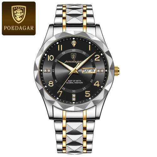 Luxus Herren Quarzuhr Edelstahl Armband Wasserdicht Leuchtzifferblatt Datum - Bild 10 von 16