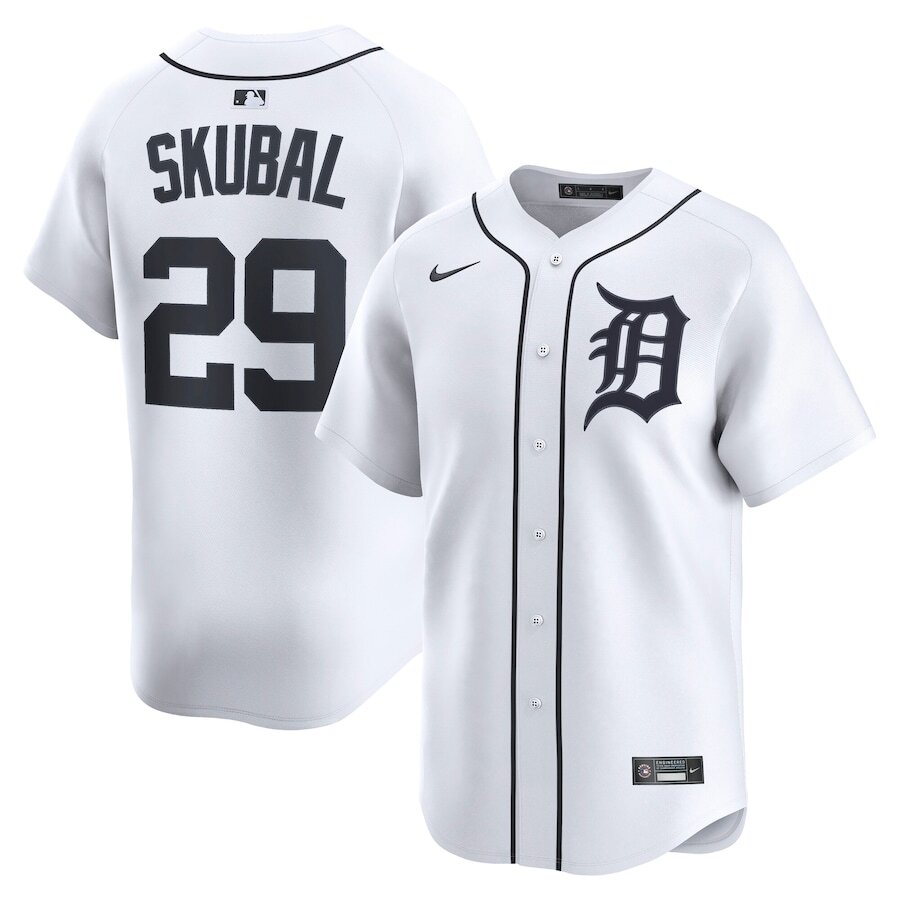 Detroit Tigers Tarik Skubal #29 Nike White Home 2025 Official MLB