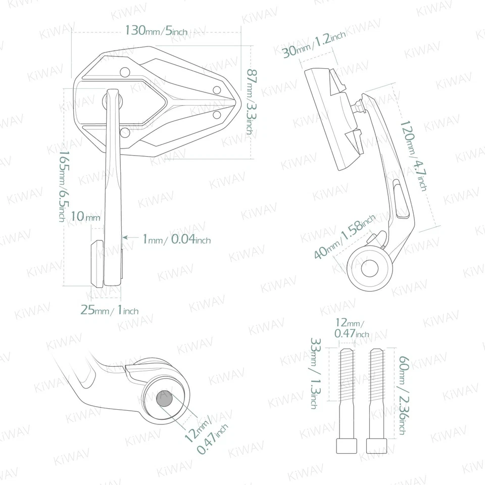 Espejos retrovisores de barra ViperII negro 12 mm atornillables para BMW F 800 R HP4 S 1000 R Foto 2 de 4