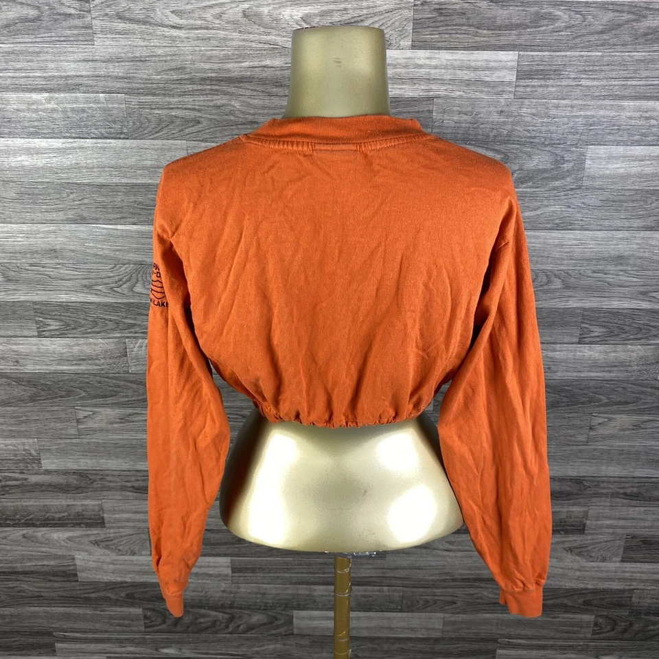 Sudadera pulóver naranja bordada Harley Davidson para niña talla mediana Foto 3 de 4