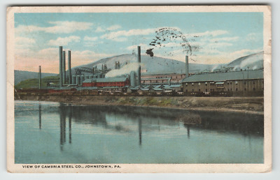Postcard 1919 the Cambria Steel Company in Johnstown, PA.