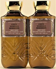 QTY 2 - Bath Body Works COZY VANILLA BOURBON Body Wash Shower Gel Shampoo 10oz