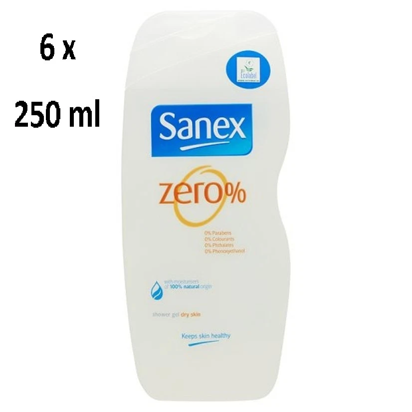 15,97€/L - 6er Pack SANEX Duschgel "Zero %" für trockene Haut - 250ml