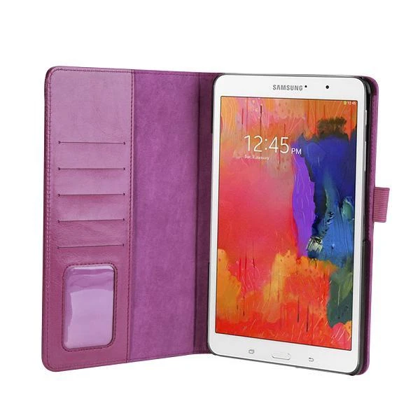 For SAMSUNG GALAXY TAB Pro 8.4" Purple Leather Folio Case with Credit Card Slots - Image 4 of 4