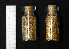 1 BOTTLE OF LARGE GOLD LEAF FLAKES IN GLASS BOTTLE