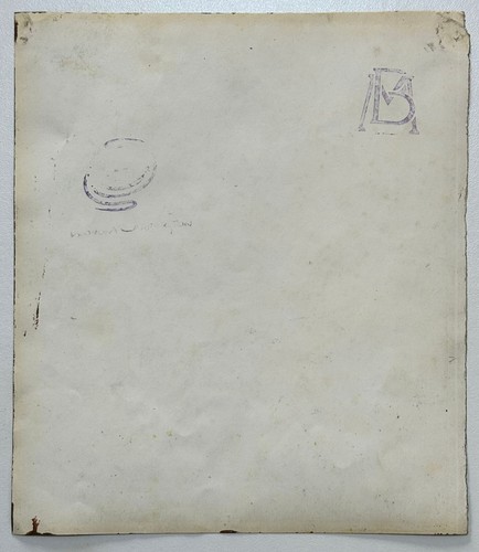 Leonora Carrington (Handmade) Drawing On old Paper Signed & Stamped Vtg Art - Picture 4 of 4