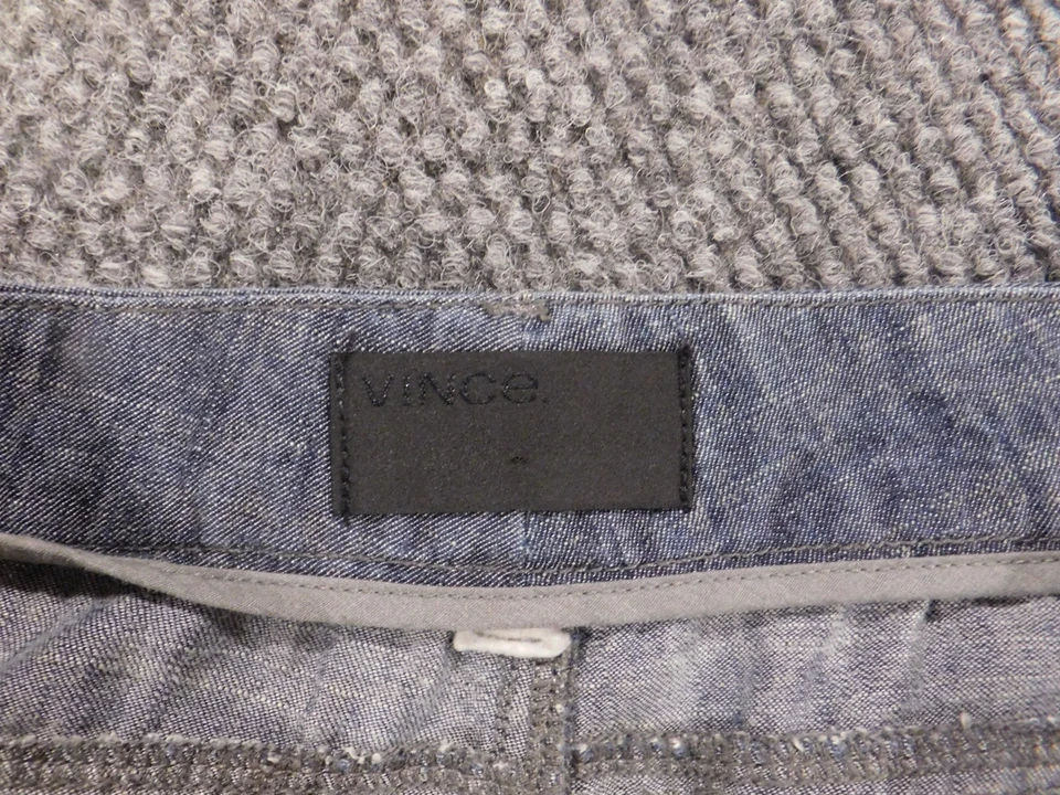 Брюки Vince женские 2 синие прямые на молнии темно-синие грузовые льняные lyocell - Изображение 4 из 4