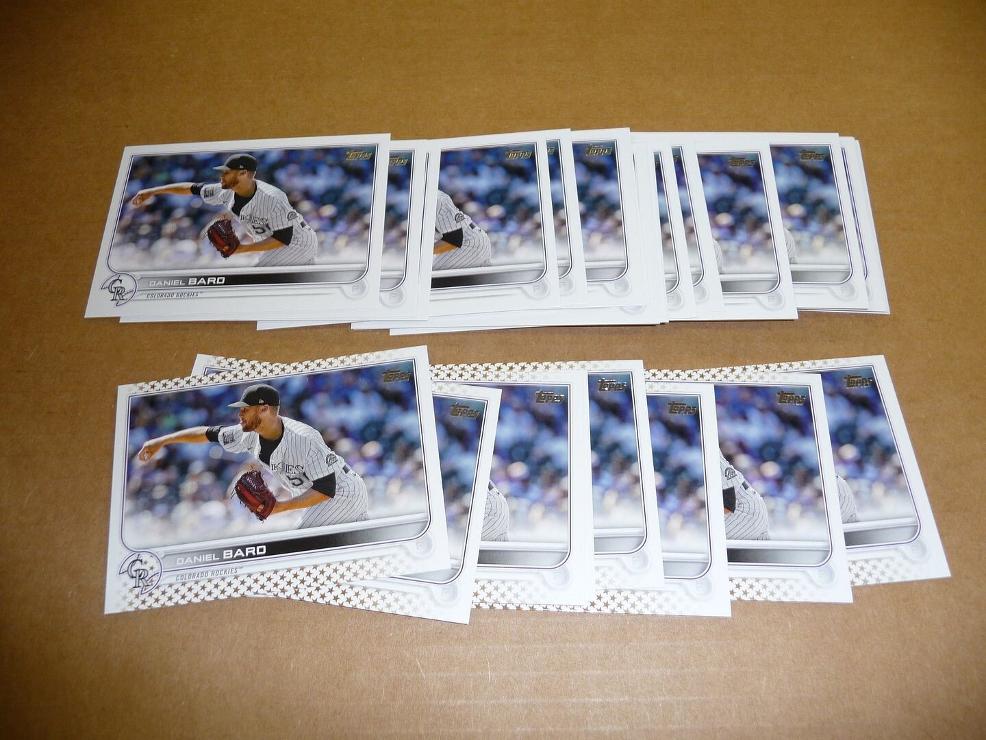 2022 Topps LOT OF 30 CARDS (22 BASE 8 GOLD STAR) DANIEL BARD ROCKIES #167