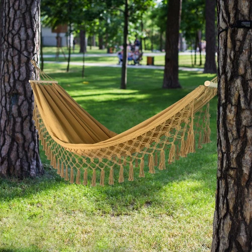 Boho Hammock Camping Hammock Outdoor Hanging Swing Sleeping Garden Patio US - Picture 6 of 31