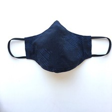 Handmade Adult Face Mask Dark Navy Texture nose wire chin piece lined cotton