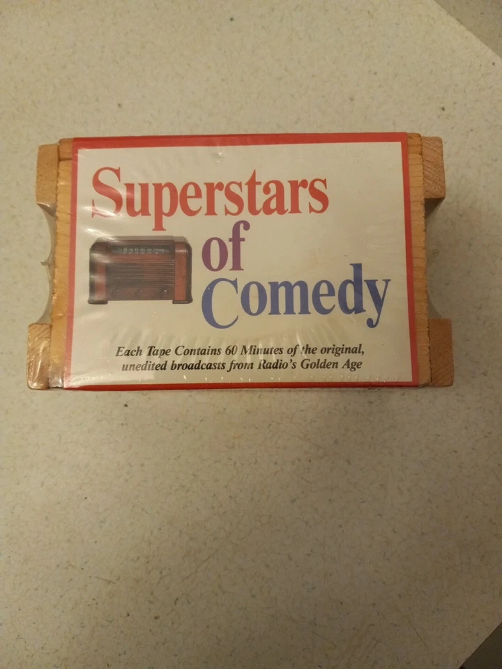 Superstars of Comedy: 4 Cassette Tape Collection NEW AND SEALED Wood Crate - Image 2 of 3