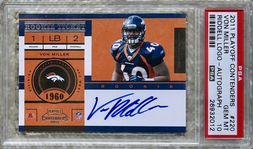 Von Miller [Riddell Logo on Helmet Autograph] #220 2011 Playoff Contenders card