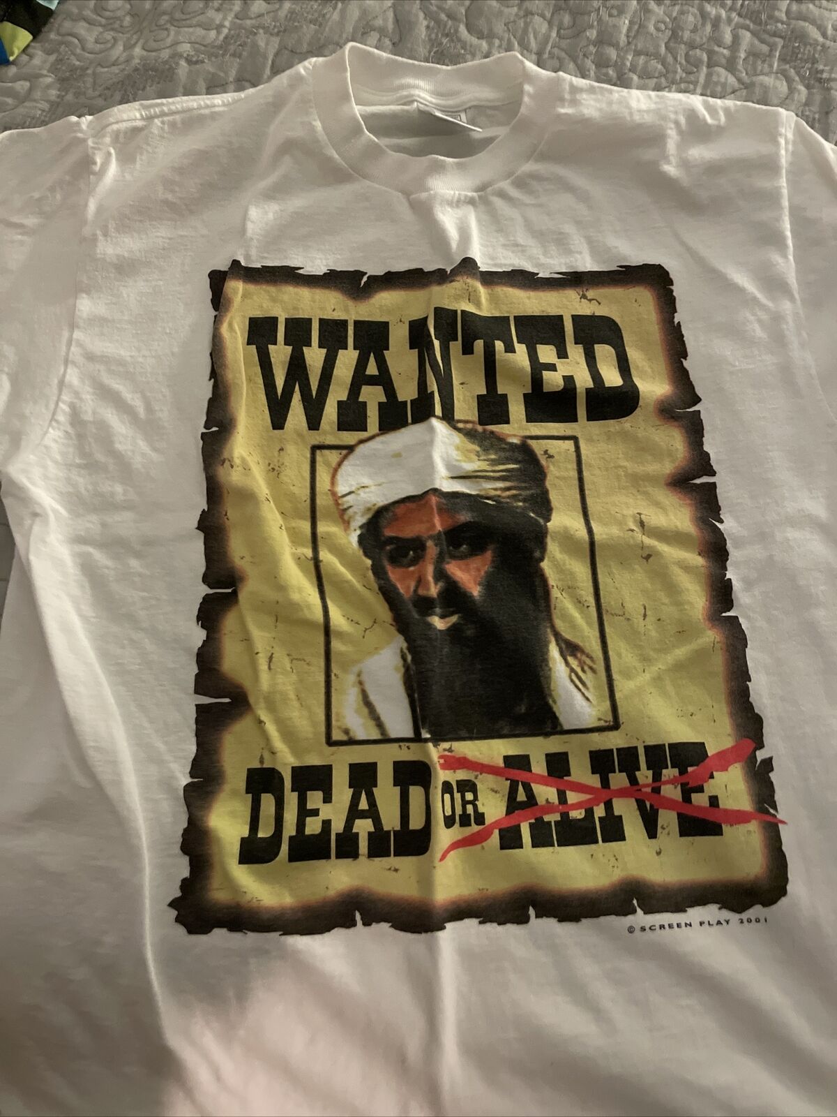 Vintage Latest item 2001 Osama Max 86% OFF Bin Ladin Shirt L Size Wanted
