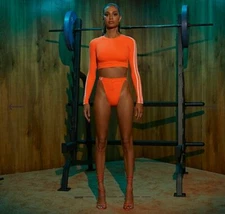 IVY PARK x Adidas Bikini Bottom with Snaps Detail Orange Size Medium NWT