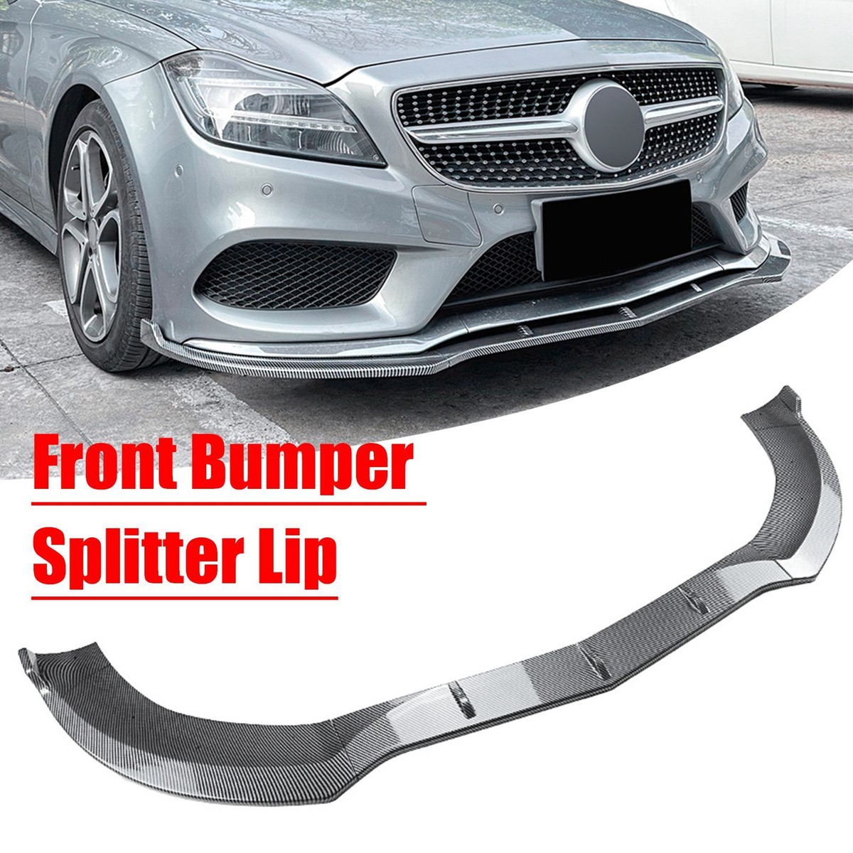 Carbon Style Front Bumper Spoiler Lip For Benz CLS Class C218 X218
