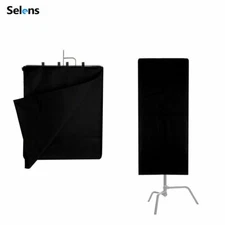 Selens 30-74" Matte Black Floppy Cutter Fabric Flag Cloth For Panel Photo Video