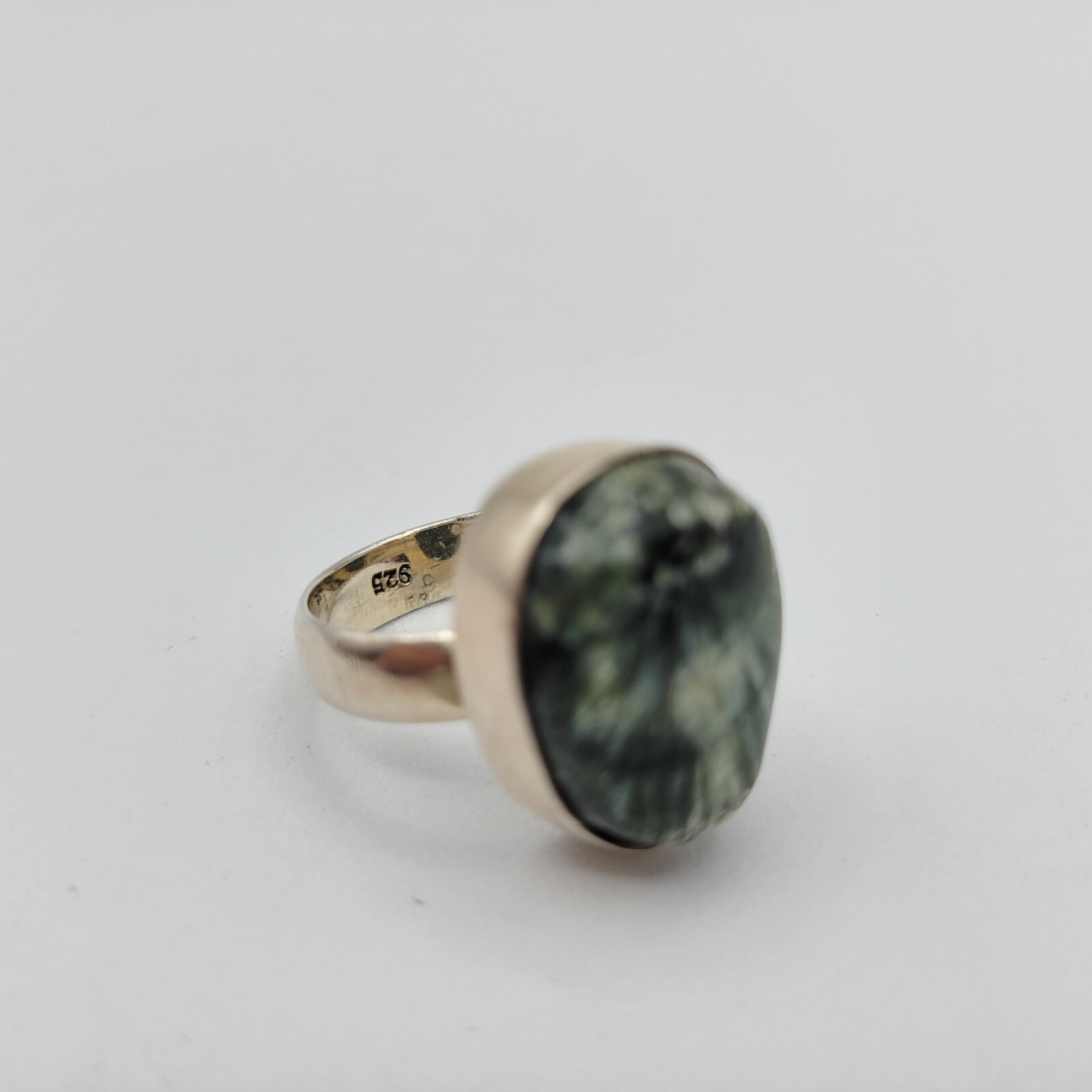 Possibly Seraphinite Sterling Ring 7 Marked 925 - image 4