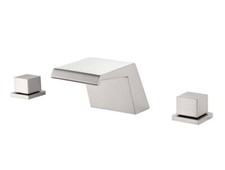 FLG Roman Tub Faucet 2 Handle Faucet Waterfall Brushed Nickel 1522BN