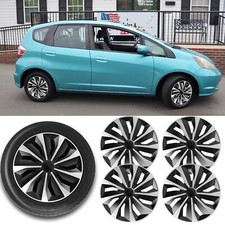 For Honda Fit 4Pcs Wheel Covers 15" Snap On Hub Caps Fit R15 Tire & Steel Rim