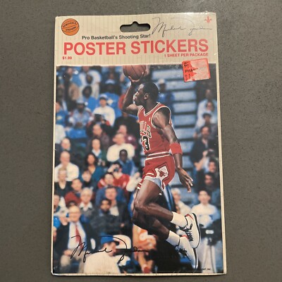 Vintage Poster Stickers Michael Jordan Basketball NBA Tongue