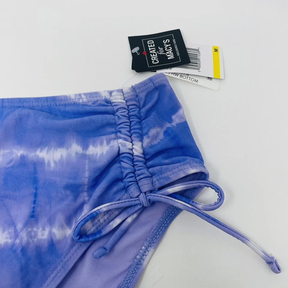 Pantalones de bikini California Waves Juniors medianos teñidos con corbata cintura alta púrpura 871 Foto 4 de 4