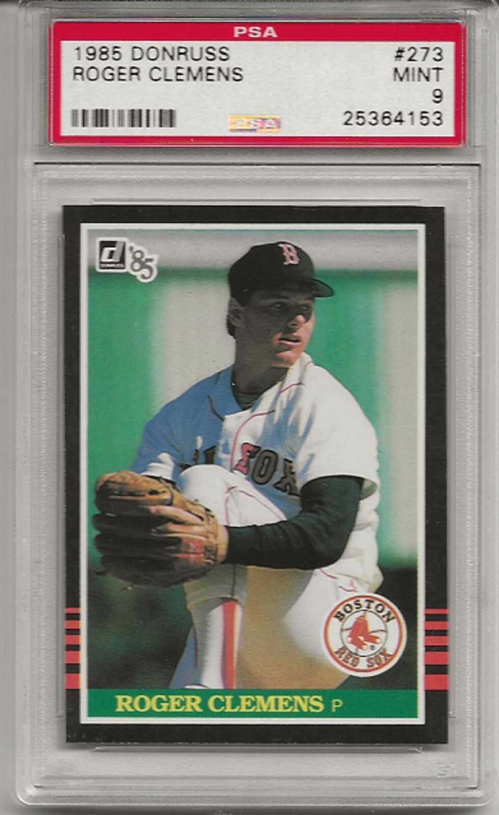 1985 DONRUSS #273 ROGER CLEMENS, PSA 9 MINT, BOSTON RED SOX , ROOKIE L@@K !