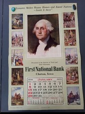 LARGE 1933 SAMPLE CALENDAR (11) GEORGE WASHINGTON PRINTS - R. ATKINSON FOX ?