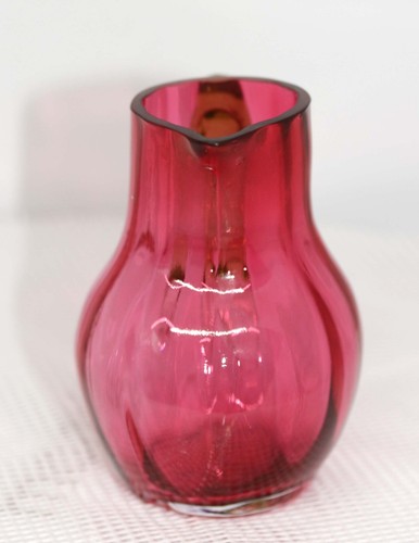 RARE VICTORIAN CRANBERRY & URANIUM GLASS CREAMER SMALL JUG - Picture 6 of 18